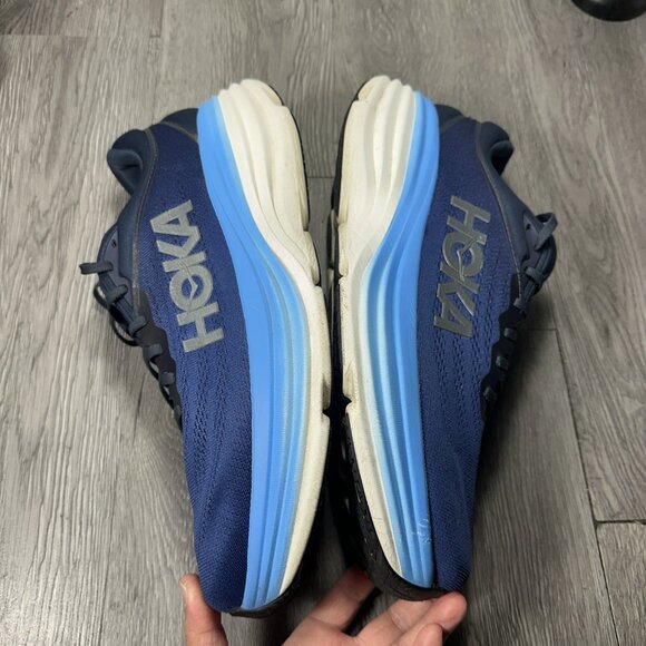 Hoka One One Mens Bondi 8 1123202 OSAA Blue Running Shoes Sneakers Size 14 D - Picture 3 of 12
